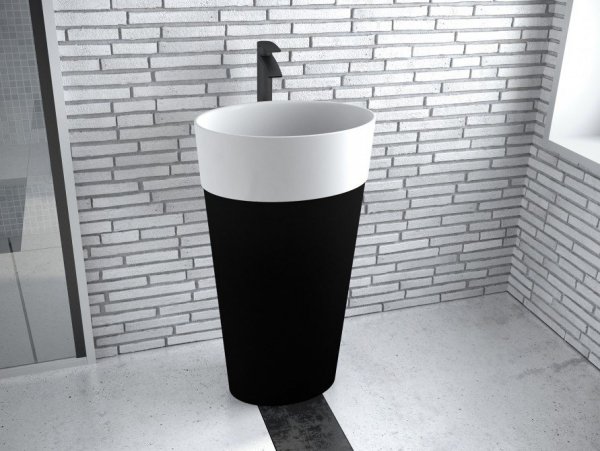 Besco Uniqa umywalka wolnostojąca B&amp;W + klik-klak chrom UMDUWBW