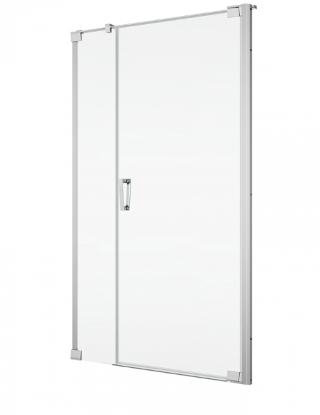 Ronal Sanswiss drzwi wahadłowe jednoczęściowe lewe ze ścianką stałą w linii 140,1-200x0-200 cm, szkło przezroczyste, profile Srebrny połysk CA31CGSM25007