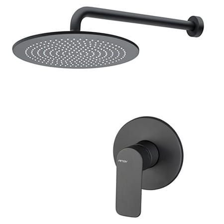 Vema Slate kompletny zestaw prysznicowy podtynkowy deszczownica 20 cm SLADES20/CZAR