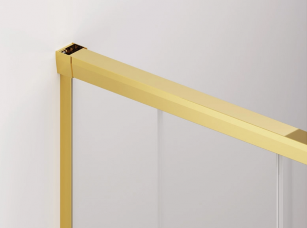 Ronal Sanswiss wejście narożne rozsuwane dwuczęściowe lewe 120x200 cm, szkło przezroczyste, profile GOLD LINE złoty CAE2G1201207