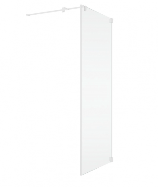 Ronal Sanswiss dodatkowa ścianka boczna 90,1-140x0-200 cm, szkło przezroczyste, profile WHITE LINE biały mat CAT3SM20907