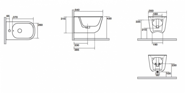KERASAN TRIBECA BIDET PODWIESZANY NERO MATT 512531