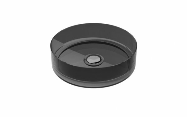 Besco Enya Carbon Grey umywalka nablatowa + maskownica czarny matt UME36CGB