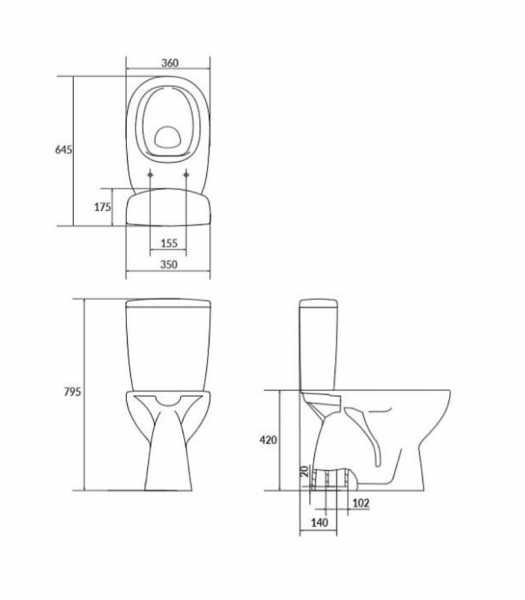 Kompakt WC Arteco Clean On z deską Cersanit (K667-075)