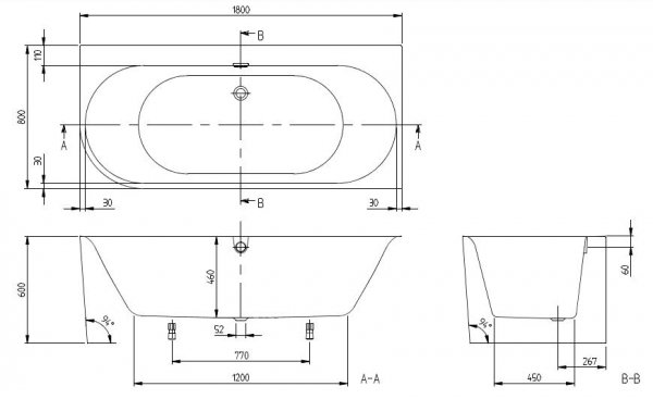 Villeroy &amp; Boch Oberon 2.1 Wanna narożna 180x80 cm prawa biały połysk UBQ180OBN9CR00VD01