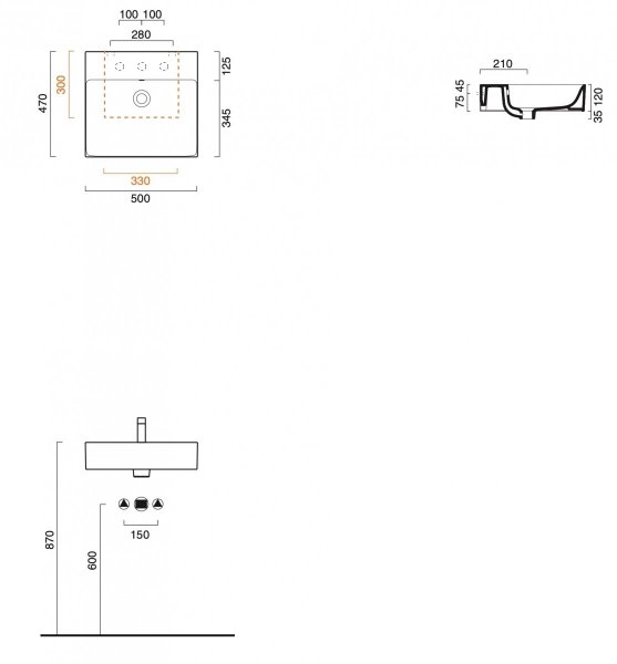 Catalano PREMIUM 50x47 umywalka b/o biały połysk 150VPN00/0220500001