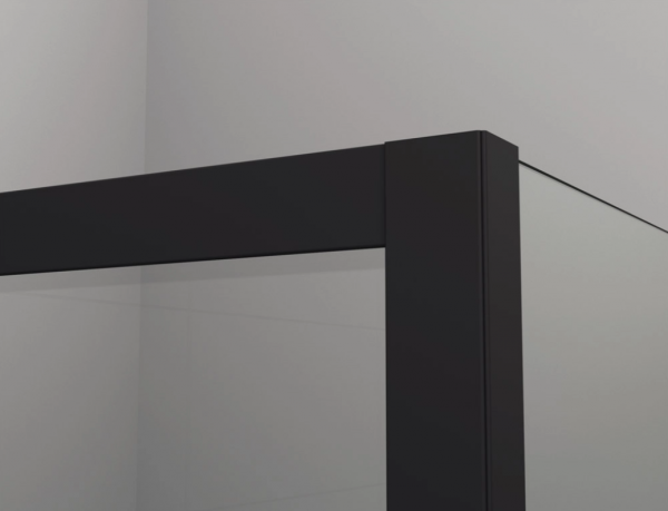 Ronal drzwi wahadłowe jednoczęściowe 80x200 cm, szkło Durlux 200, profile BLACK LINE czarny mat TLSP0800622
