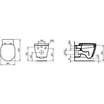 DUPLIKAT: Ideal Standard Connect miska WC wisząca z półką biała E804501