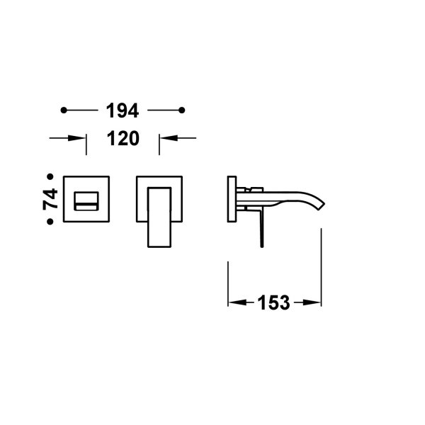 Tres CUADRO ELEMENT NAŚCIENNY DO PODTYNKOWEGO KORPUSU BATERII UMYWALKOWEJ-00630023BM