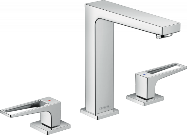 74515000 Hansgrohe Metropol 3-otworowa bateria umywalkowa 160 z uchwytami Loop i kompletem odpływowym Push-Open