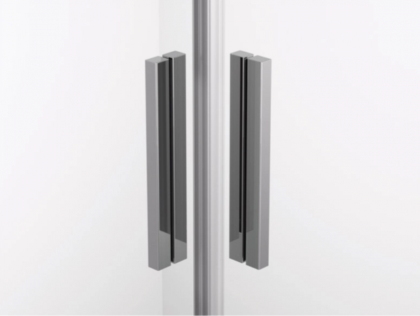 Ronal wejście narożne prawe na wymiar z drzwiami rozsuwanymi, kabina asymetryczna 60-90x0-200 cm, szkło Durlux 200, profile srebrny mat TLSDSM10122