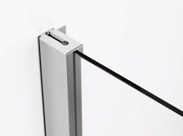 Ronal drzwi jednoczęściowe lewe ze ścianką stałą na wymiar 100-180x0-200 cm, szkło Durlux 200, profile srebrny połysk TLS2GSM15022