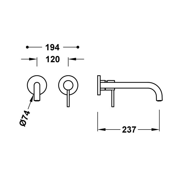 Tres STUDY ELEMENT NAŚCIENNY DO PODTYNKOWEGO KORPUSU BATERII UMYWALKOWEJ-26230022OPM
