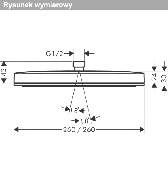 Hansgrohe Pulsify E Głowica prysznicowa 260 1jet biały mat 24330700