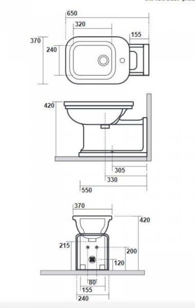KERASAN WALDORF BIDET STOJĄCY PRZEDŁUŻONY RETRO NERO CZARNY POŁYSK CHROM 4120K4