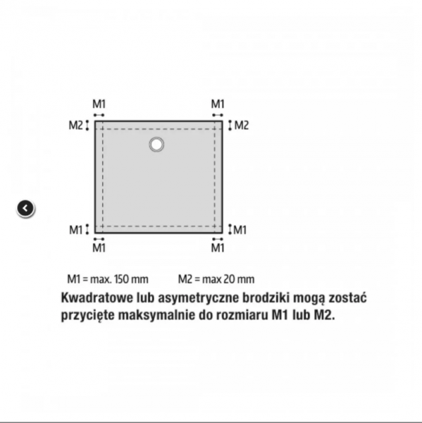 Ronal Air brodzik prostokątny 100x90 cm konglomeratowy biały mat W37A10009009
