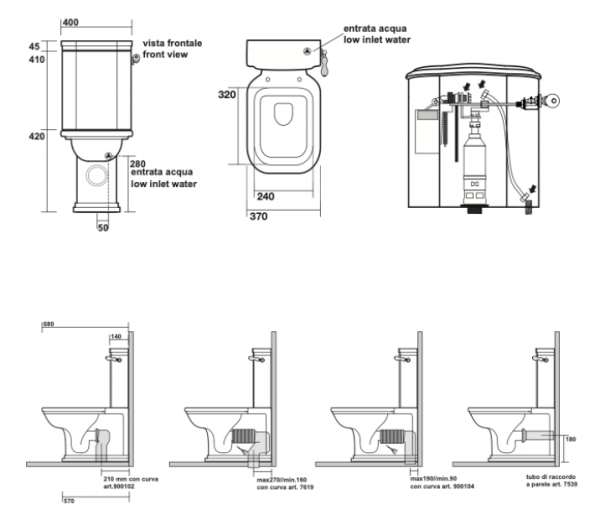 Kerasan Waldorf Zbiornik WC bez mechanizmu, biały 417901
