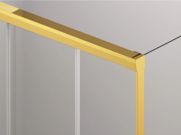 Ronal Sanswiss drzwi rozsuwane dwuczęściowe lewe 150x200 cm, szkło przezroczyste, profile GOLD LINE złoty CAS2G1501207