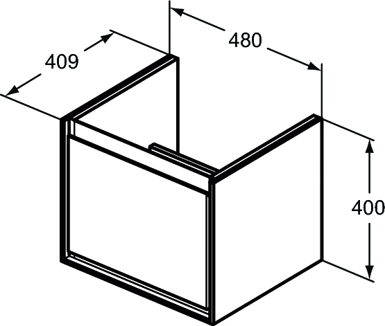 Ideal Standard Connect Air Szafka pod umywalkę Cube 48 cm jasnoszare drewno E0844PS