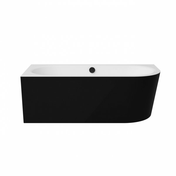 Besco Avita A-line B&amp;W wanna wolnostojąca czarno/biała 150 P + syfon chrom z napełnieniem przez przelew WAA15ABPN