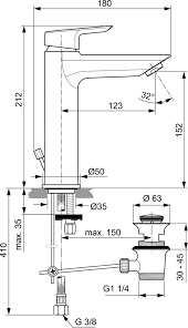 Ideal Standard Tesi Bateria Umywalkowa Stojąca Grande A6563AA