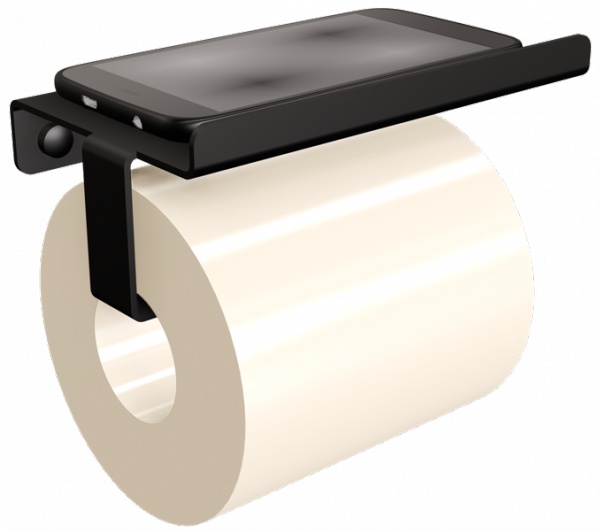 Andex Technic wieszak na papier z półką 331/NG stal nierdzewna czarny