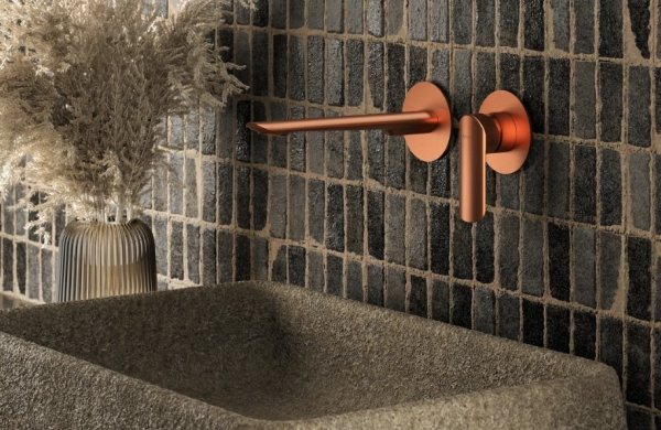 Vedo Aletta Rosso bateria umywalkowa podtynkowa z korkiem miedź szczotkowana VBA5012/C/SM