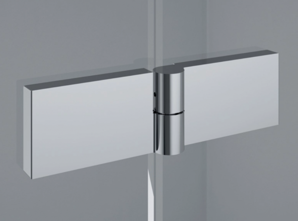 Ronal Sanswiss drzwi jednoczęściowe ze ścianką stałą w linii 90-160x0-200 cm, szkło pas satynowy poziomy, profile chrom PU13PDSM21051
