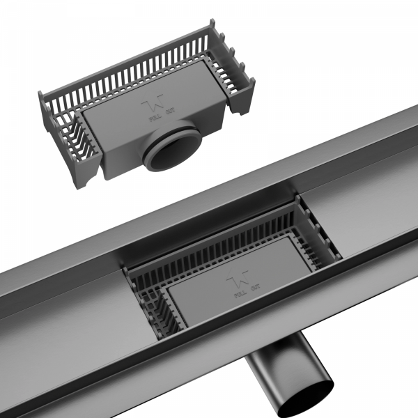 Balneo Duplex Next Gun Metal Odpływ liniowy 70 cm dwustronny A0101100102-2 szczotkowany grafit MAGAZYN WYSYŁKA 24H