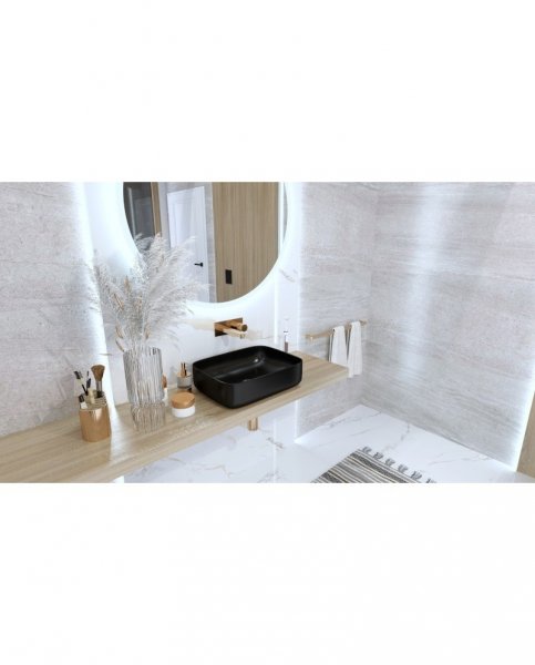 Lavita Umywalka nablatowa Galera Black Mat 50,5x40cm 5900378325949