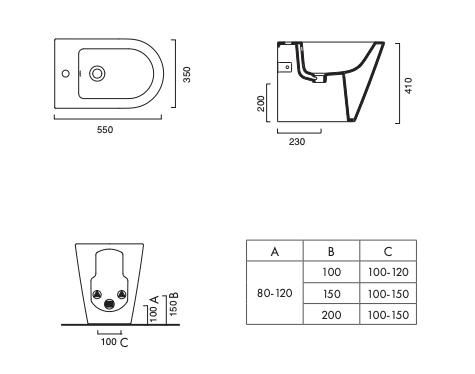 Catalano ZERO 55 bidet stojący biały połysk 1BI55R00/0119551001