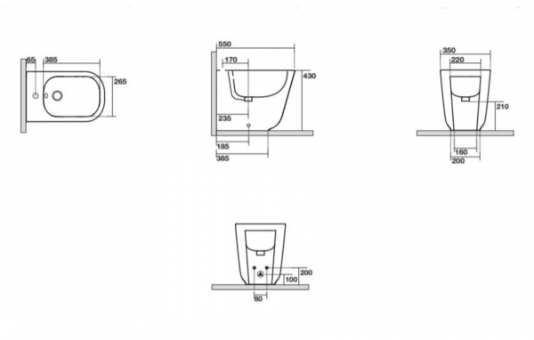 KERASAN TRIBECA BIDET STOJĄCY BIANCO MATT 512030