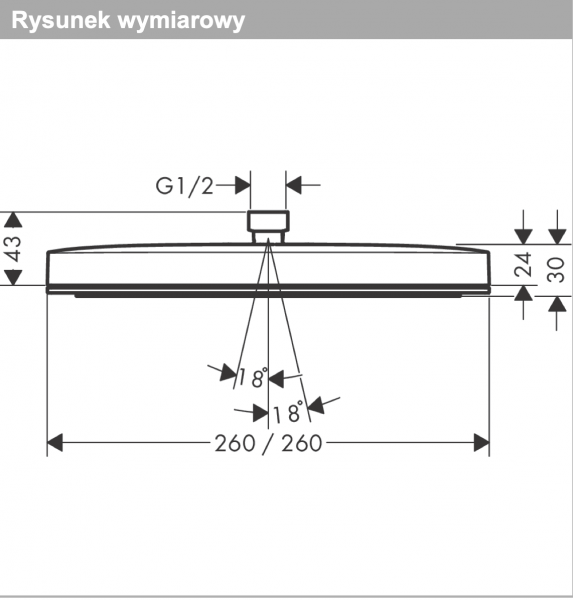 Hansgorhe Pulsify E Głowica prysznicowa 260 1jet EcoSmart+ chrom 24333000