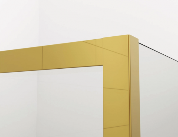 Ronal Sanswiss drzwi rozsuwane dwuczęściowe prawe 100-140x0-200 cm, szkło przezroczyste, profile GOLD LINE złoty CAS2DSM11207