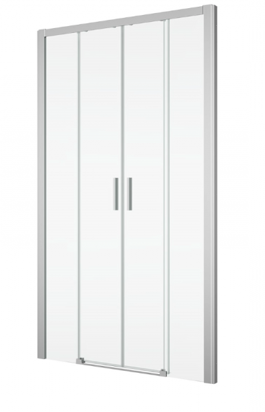 Ronal drzwi rozsuwane czteroczęściowe na wymiar 100-180x0-200 cm, szkło Durlux 200, profile srebrny połysk TLS4SM15022
