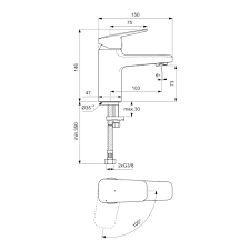 Ideal Standard Ceraplan Bateria umywalkowa bez korka chrom BD211AA