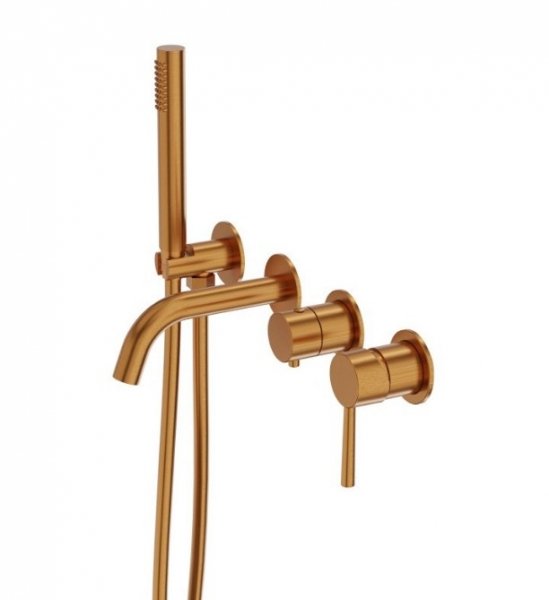 Lavita Bateria wannowa podtynkowa 4- otworowa Orion Brushed Copper 5900378357179