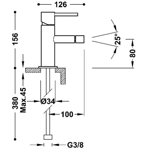 Tres STUDY Bateria jednouchwytowa do bidetu-06212001TRO