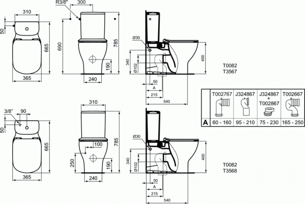 Ideal Standard TESI MISKA KOMPAKTOWA AQUABLADE® T008201