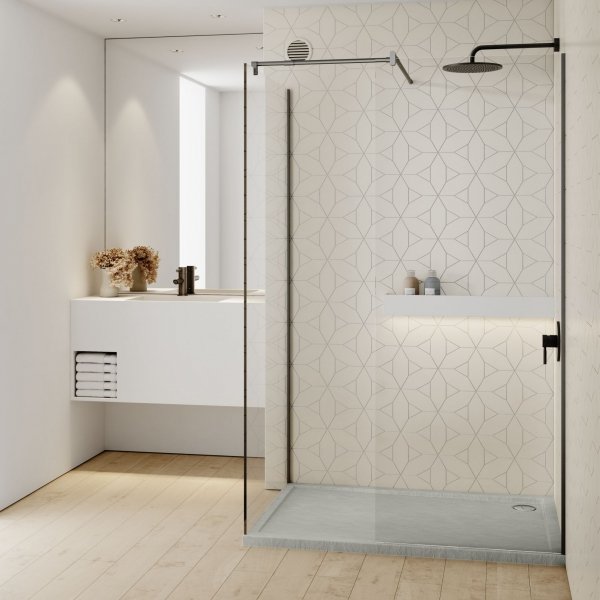 Schedline Brodzik akrylowy Sharper Cement Stone 90x100x4,5 cm, prostokątny, Gwarancja 7 lat 3S.S1P-90100/CT/ST