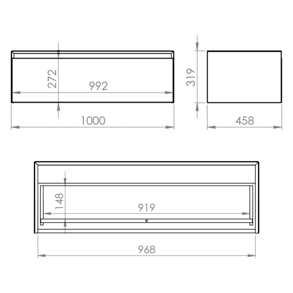 Elita SPLIT Komoda SLIM 100 1S ANTHRACITE MATT Z BLATEM PDW 168940 / RE081004056010