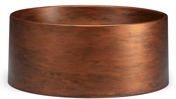 S.V.I.S. Design UMYWALKA 40 CM COLUMBA BASIC BEZ PRZELEWU - AGED METAL MIEDZIANY I CZARNY, LAKIER MATOWY