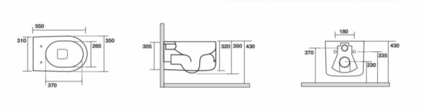 KERASAN NOLITA MISKA WC PODWIESZANA GRIGIO MATT 35x55 531459