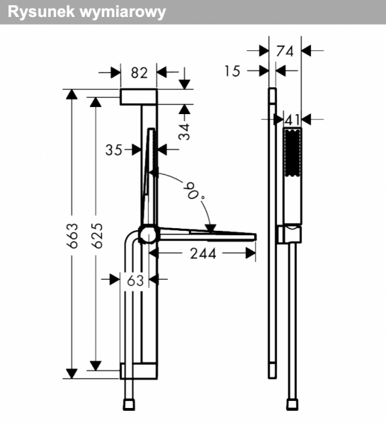 Hansgrohe Pulsify E Zestaw prysznicowy 100 1jet EcoSmart z drążkiem 65 cm biały mat 24370700