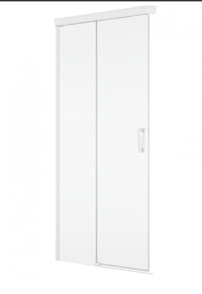 Ronal Sanswiss wejście narożne rozsuwane dwuczęściowe lewe 100x200 cm, szkło przezroczyste, profile WHITE LINE biały  mat CAE2G1000907