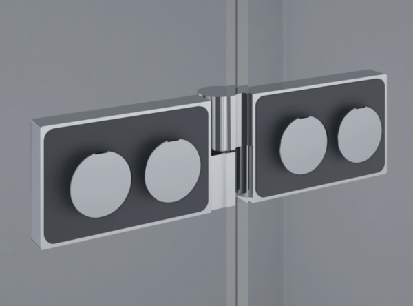 Ronal Sanswiss kabina półokrągła z drzwiami dwuczęściowymi 75-120x200 cm, szkło przezroczyste, profile chrom PU450SM11007