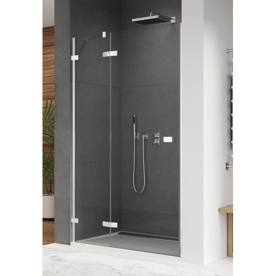 SanSwiss drzwi jednoczęściowe ze ścianką stałą w linii lewa 75cm ES13G0755007