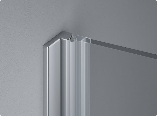 Ronal Sanswiss Pur Drzwi jednoczęściowe do 100xdo 200 cm prawe profile chrom szkło Pas satynowy poziomy PUR1DSM21051