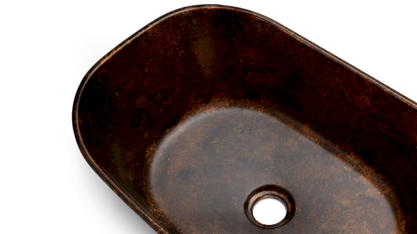 S.V.I.S. Design UMYWALKA 50 CM LIBRA BASIC - SMOKED METAL MIEDZIANY I CZARNY, LAKIER PÓŁMATOWY UBX.LIBRA.BC.050.000.MS.01.2