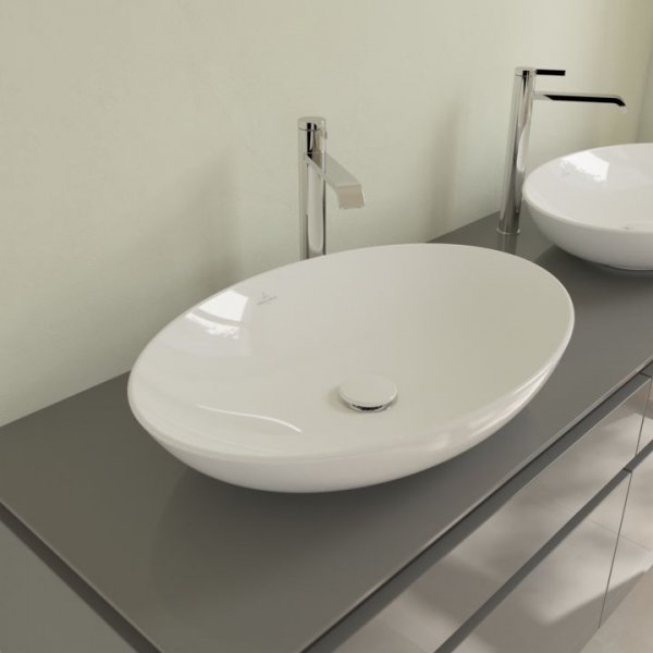 Villeroy &amp; Boch Loop &amp; Friends Umywalka nablatowa 62x42 cm bez przelewu biała Weiss Alpin 4A480101